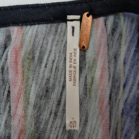 Free People Crop Top Size XS Aruba Crochet Multicolor Striped Style OB1522759 - Picture 12 of 14